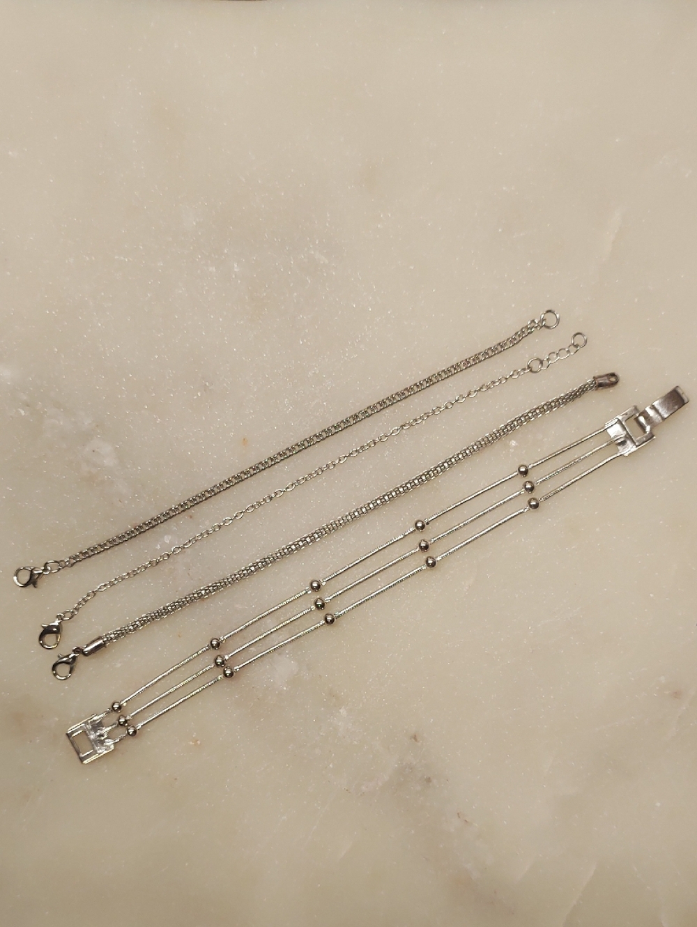 BOGO! 4 Silver Bracelets Bundle Lot Of Mixed Designs